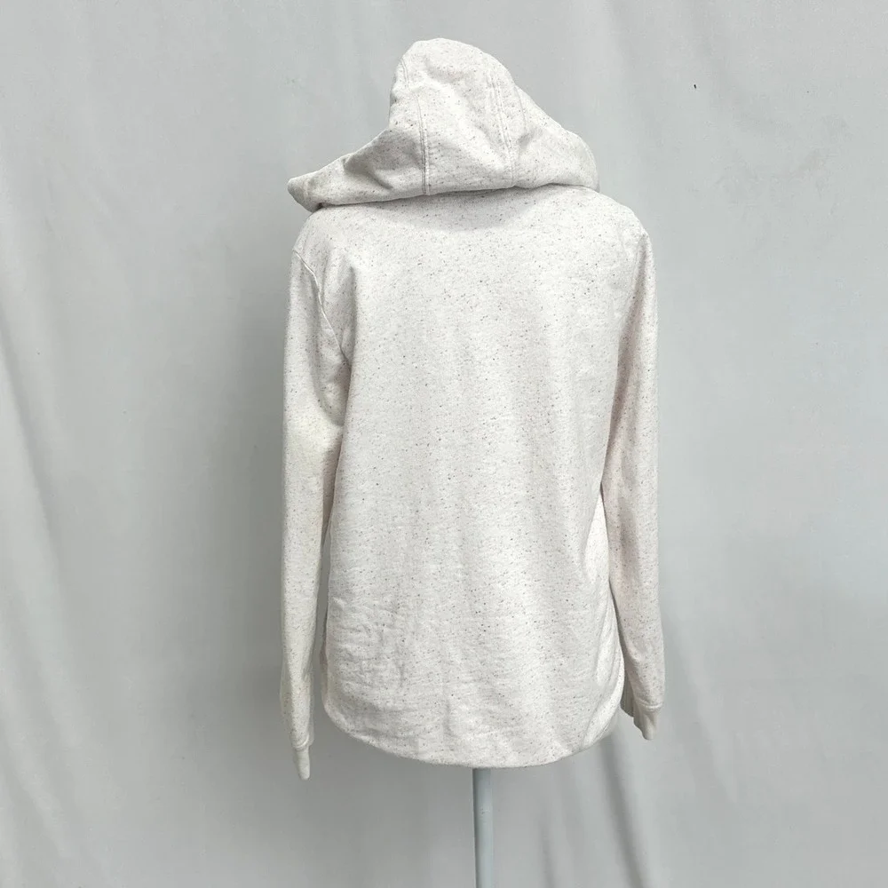 Nike Womens Medium Full Zip Hoodie White Confetti Print Athleisure Sporty Gym